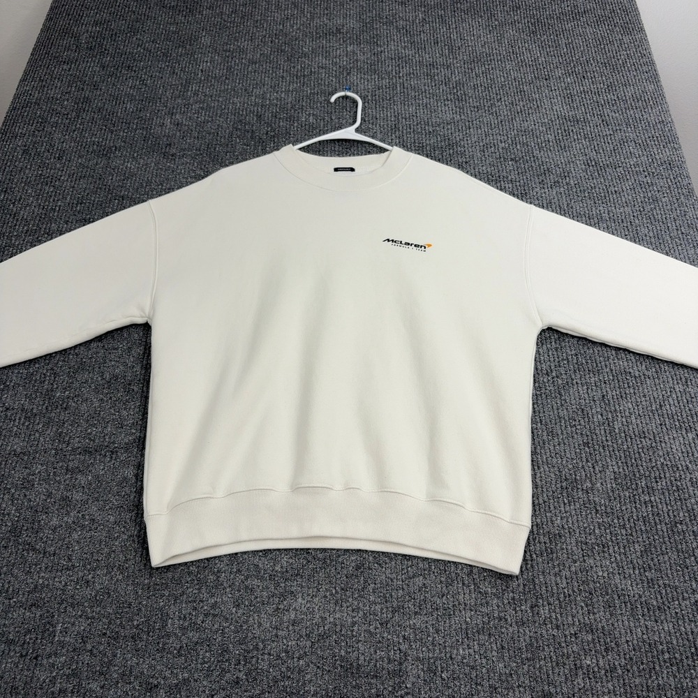 McLaren Formula 1 Team Sweatshirt Mens S White 2023 Schedule Graphic Oversized